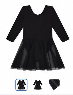 Гимнастический купальник С длинным рукавом чёрный