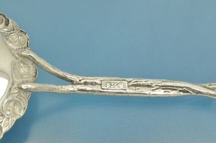 Десертная ложка серебро 835 пробы Роза