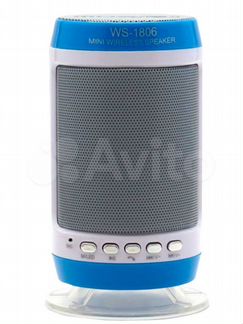 Колонка портативная Bluetooth WS-1806 (голубая)