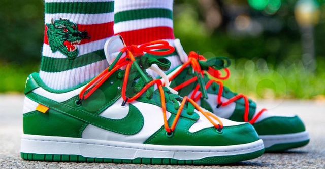 nike dunk low pine green off white