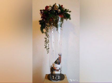 Новогогодний декор снеговик рождественский букет
