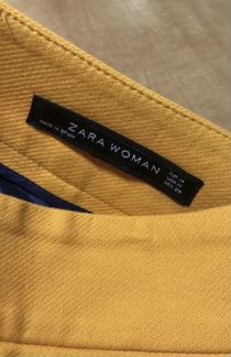 Юбка zara с высокой талией оранжевая