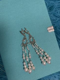 Продам шикарные серьги натуральный жемчуг балийско