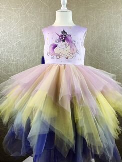 Платье единорог единорожка снежинка