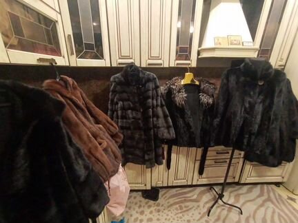 Шуба норковая с капюшоном и без поперечка