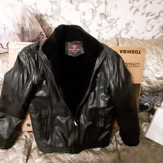 Зимняямужская куртка кожзам