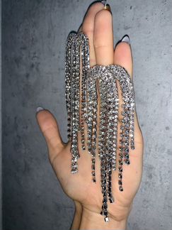Шикарные серьги из страз цирконов
