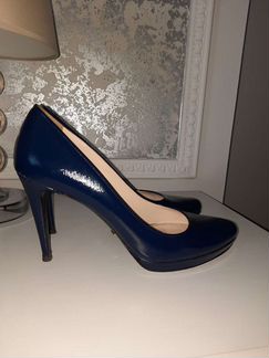 Туфли Prada синие оригинал сафьяно