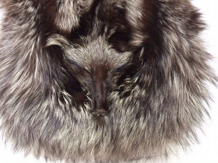 Муфта меховая лиса чернобурка