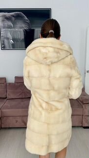 Шуба норковая с капюшоном