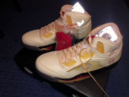 Jordan 5 Retro OFF-white Sail 12 us