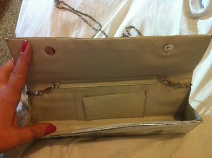 Сумка-клатч серебристый новый