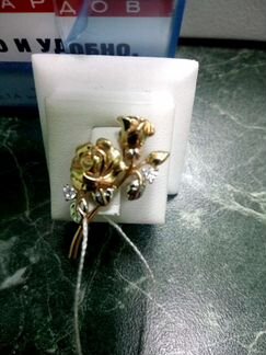 Брошка розы золото 585 пр