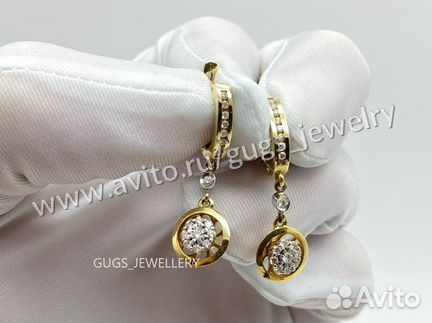 Золотые серьги с бриллиантами Tiffany