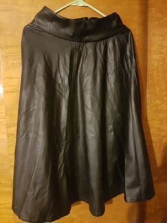 Юбка кожаная черная