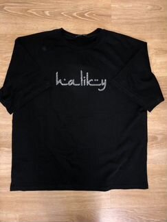 Haliky swarovski black tee