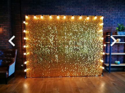 Фотозона из пайеток. Стена из пайеток