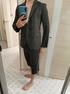 Клубный пиджак Hugo Boss тем серый
