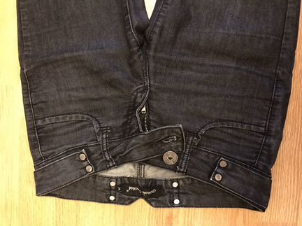 Итальянские джинсы, чёрные,низкие, длинные. Р -42