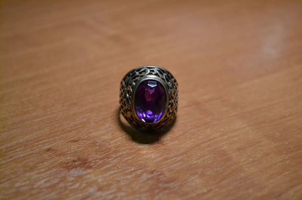 Кольцо серебряное с камнем Александрит (перстень)