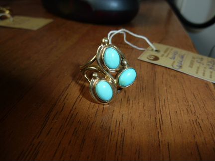 Золотое кольцо с Иранской бирюзой