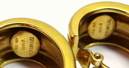Золотые серьги TiffanyCo Atlas 750 пробы, оригинал