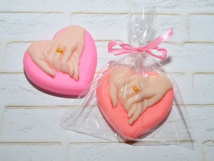 Сердце любовь рука об руку мыло ручной работы