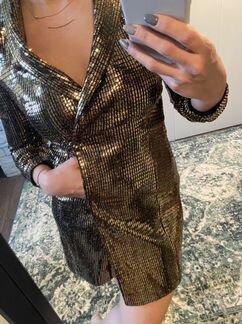Платье Zara с пайетками новое S