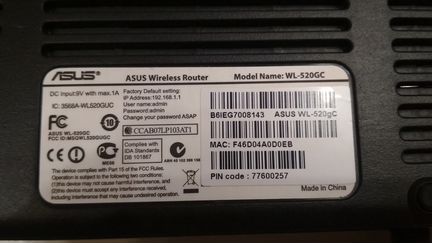 Роутер wi fi asus wl 520 gc