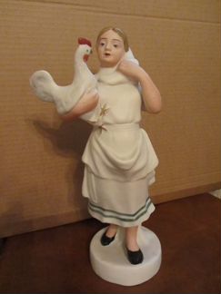 Фарфоровая скульптура, бисквит, Птичница