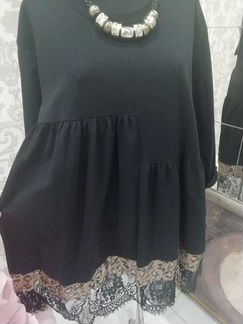 Красивая туника Италия с кружевом и пайетками 48-5