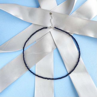 Чокер колье шпинель синяя 3 мм