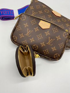 Клатч Louis Vuitton 3 в 1 синий ремень Луи Виттон