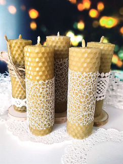 Композиция из свечей (натуральная вощина)