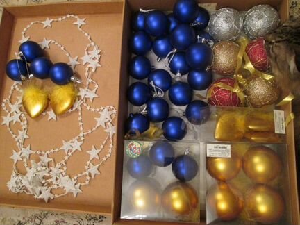 Ёлочные небьющиеся игрушки +подарок гирлянда