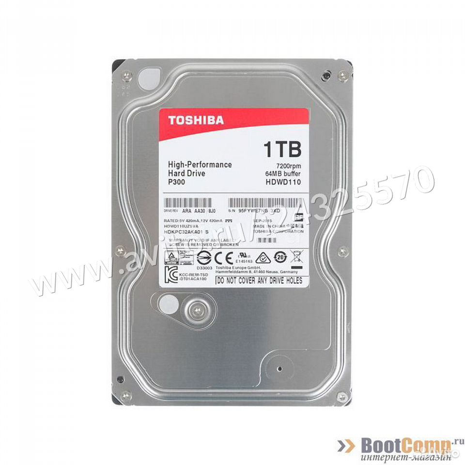  Жесткий диск 1000Gb Toshiba P300 hdwd110uzsva  84012410120 купить 1