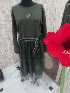 Платье трикотаж сетка Италия 46-50