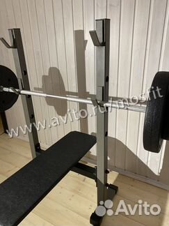Скамья для жима + стойки + штанга