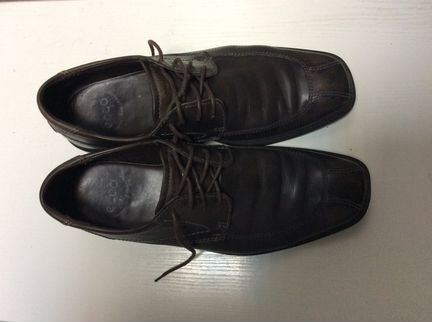 Кожаные Полуботинки Ecco, цвет - «шоколад», б/у