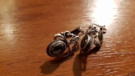 Серьги серебро натуральный камень