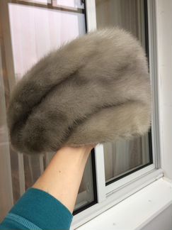 Шапка меховая голубая норка