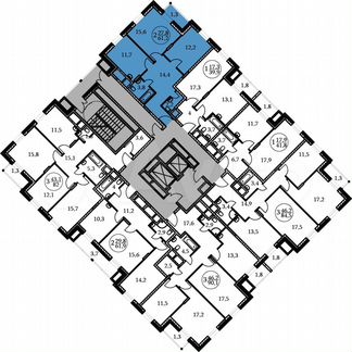 2-к квартира, 61.2 м², 10/17 эт.