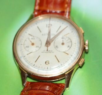 Швейцарский хронограф Astrolux 38мм золото 750 пр