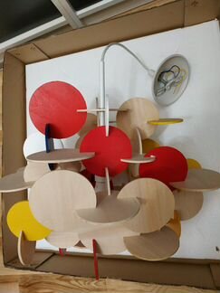 Деревянная дизайнерская люстра