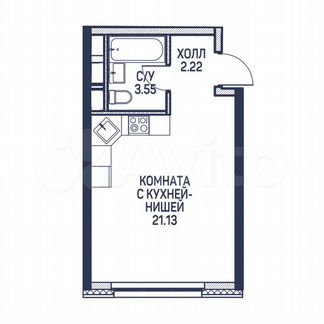 Квартира-студия, 26.9 м², 16/22 эт.