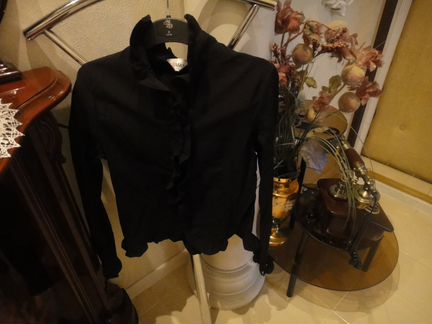 Стрейчевая блуза черного цвета