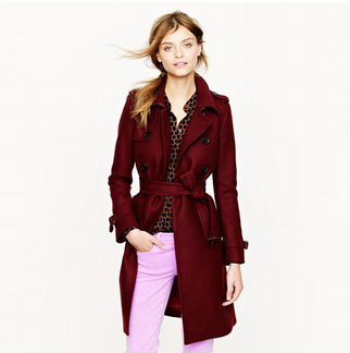 Пальто-тренч из шерсти и кашемира J.Crew