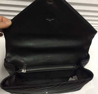 Клатч Черный Ysl Chevron Black Ив Сен Лорен Сумка