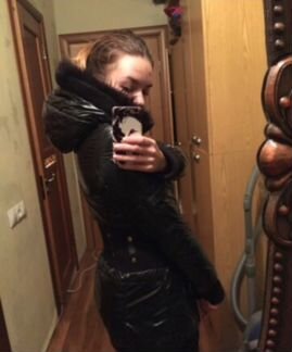 Пальто зимнее пуховое / черный пуховик