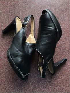 Ботильоны чёрные кожаные Rossini